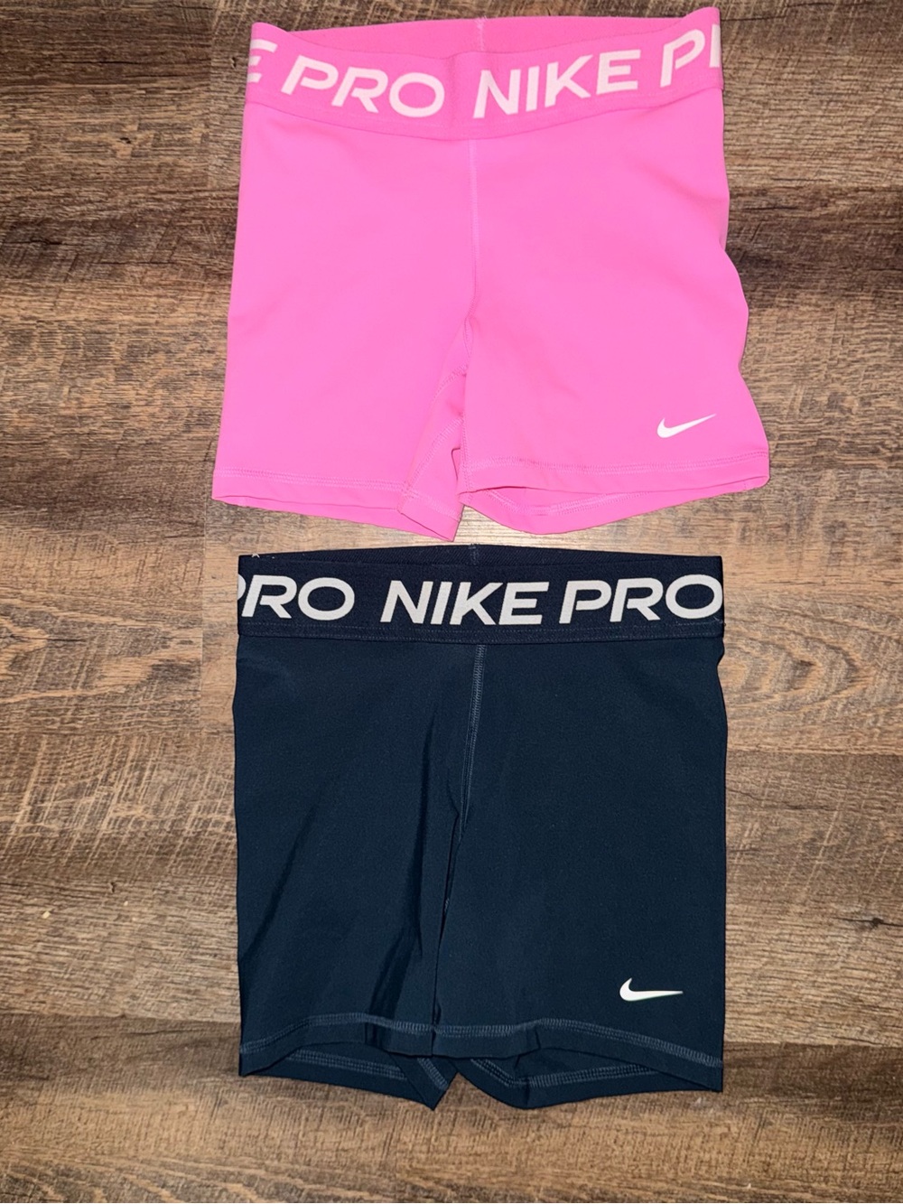 Nike Pro Performance 2 Pair of Shorts Hot Pink and Blue